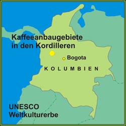 Kaffeeanbaugebiete in den Kordilleren. UNESCO Weltkulturerbe